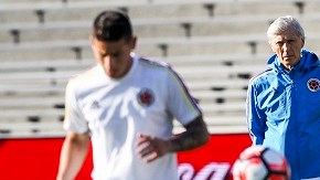 José Pekerman dirige un entrenamiento de la Selección Colombia.