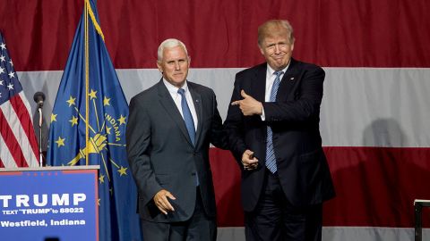 Trump y Pence aparecieron juntos en un evento en Westfiel, Indiana el pasado martes.