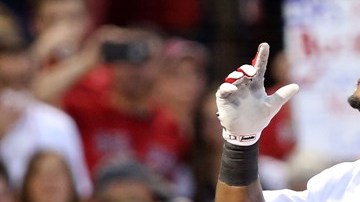 Hanley Ramírez, metió tres jonrones en el juego de los Medias Rojas ante los Gigantes de San Francisco.