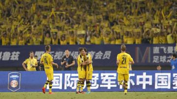 Borussia y Manchester United, en un partido amistoso en territorio chino.
