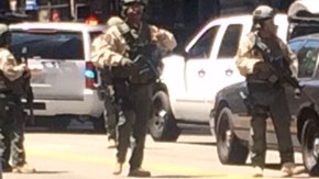 Se reporta una fuerte presencia policiaca en el centro de Los Ángeles.