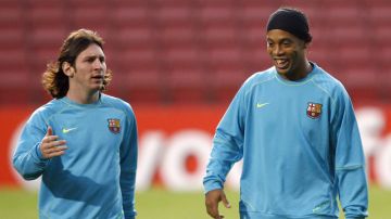 Messi y Ronaldinho archivo