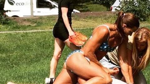 Mikaela Kellner estaba con otra amiga policía cuando fueron sorprendidas por el ladrón.