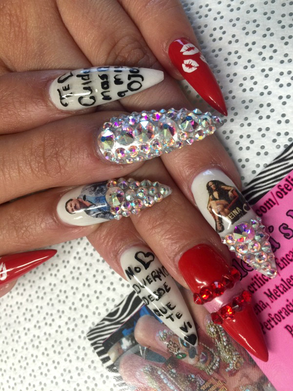 OJO PHOTO BY OFELIA ALMERAZ 08/10/16/SOUTH GATE/ The popular Chapo nails created by Ofelia Almeraz, owner of Alexia's Nails in South Gate.