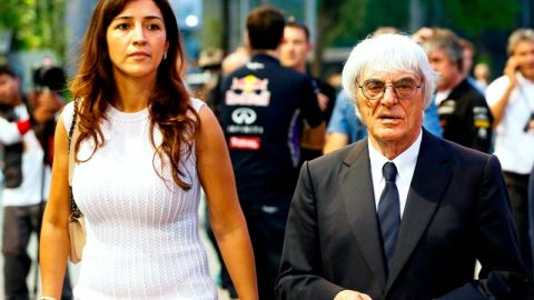 Bernie Ecclestone con su mujer, Fabiana Flosi.