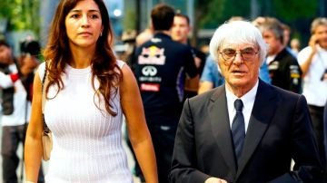 Bernie Ecclestone con su mujer, Fabiana Flosi.