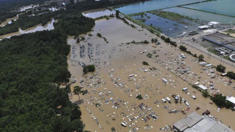 Una zona inundada en Baton Rouge, Louisiana.