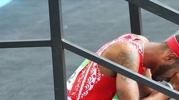 Culson llora tras quedar fuera de la competencia por salida en falso.