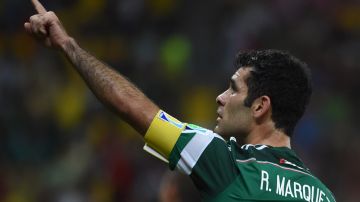 Mexico's defender Rafael Marquez celebrates after scoring the 0-1 during a Group A football match between Croatia and Mexico at the Pernambuco Arena in Recife during the 2014 FIFA World Cup on June 23, 2014. AFP PHOTO / YURI CORTEZ        (Photo credit should read YURI CORTEZ/AFP/Getty Images)