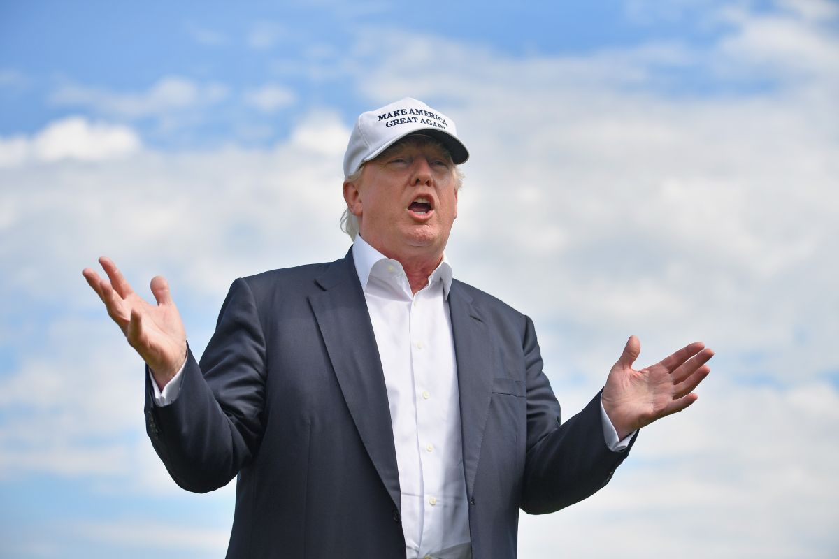 Donald Trump en su campo de golf en Escocia.