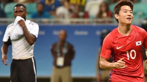 Ocho goles fueron los que le metió Corea del Sur a Fiyi en el Torneo Olímpico de fútbol varonil de Río 2016.