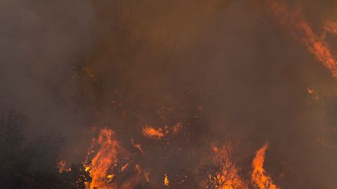 El incendio Blue Cut, en la ruta entre Los Ángeles y Las Vegas, se propagó rápido.