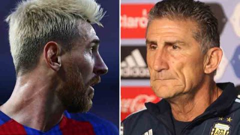 Lionel Messi y Edgardo Bauza