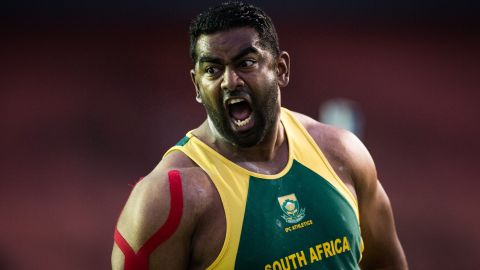 Tyrone Pillay ganó la medalla de bronce en lanzamiento de bala en Río 2016.