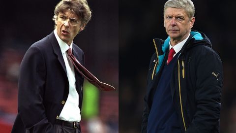 Arsene Wenger en 1996 y 20 años después.