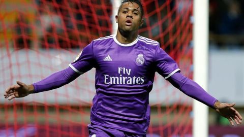 El festejo de Mariano Díaz tras su gol ante el Cultural Leonesa.