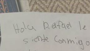 Imagen de carta que redactó la pequeña Amanda Moore.