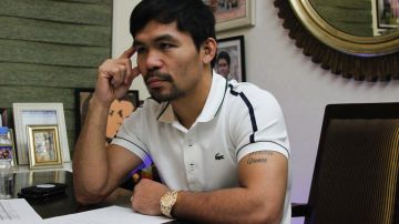 Pacquiao durante una entrevista en su casa de General Santos City en Filipinas.
