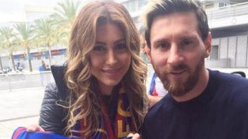 Messi y la estrella pop libanesa Yara.