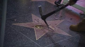 James Otis fue captado en video destrozando la estrella de Donald Trump.