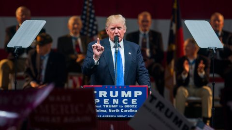 El candidato republicano a la presidencia de Estados Unidos, Donald Trump, durante un acto de campaña.