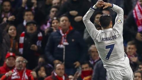 Así celebró CR7 el primer gol del partido.