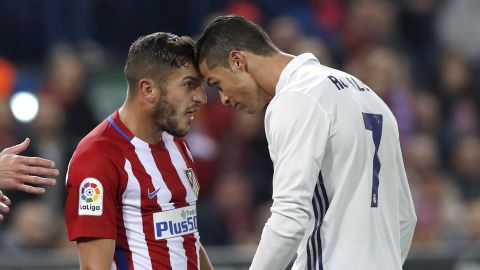 Koke y Cristiano se hicieron de palabras en el derbi madrileño.