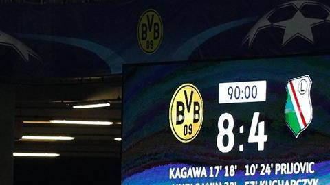 El marcador en Dortmund que queda para la historia.