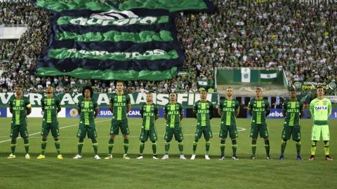 La última foto del Chapecoense en la Arena Condá de Chapeco, el día de su partido ante San Lorenzo.