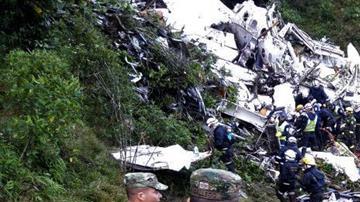 Los restos del avion del Chapecoense