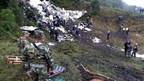 Los restos del avion del Chapecoense