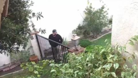 Las cámaras de seguridad de la vivienda captaron al delincuente.