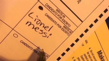 Messi, en una de las boletas de las elecciones de Estados Unidos.