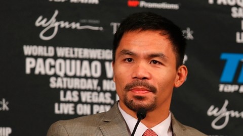 Manny Pacquiao durante la conferencia de prensa del combate ante Vargas de septiembre pasado en Beverly Hills.