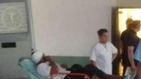 Franco Quiroz a su llegada al hospital.