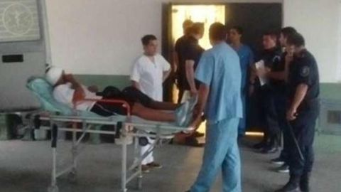 Franco Quiroz a su llegada al hospital.