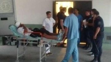 Franco Quiroz a su llegada al hospital.
