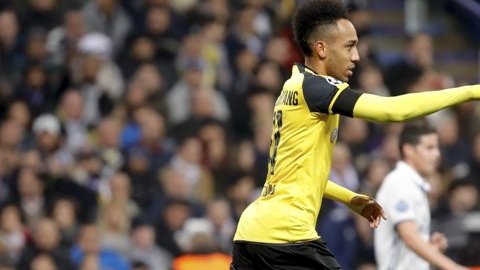 Aubameyang tuvo una gran tarde en el Santiago Bernabéu.