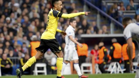 Aubameyang tuvo una gran tarde en el Santiago Bernabéu.