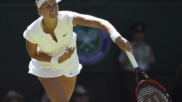 Petra Kvitova durante un partido en Wimbledon en Londres en 2015.