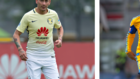 Rubens Sambueza del América y Gignac de Tigres.