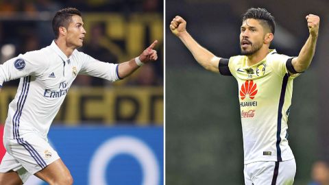 Cristiano Ronaldo y Oribe Peralta