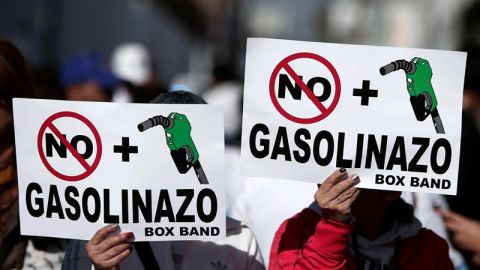 Protestas ´por el alza al combustible.