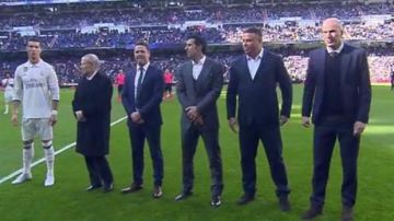 Cristiano, Gento, Owen, Figo, Ronaldo y Zidane, glorias del pasado y el presente del Madrid.