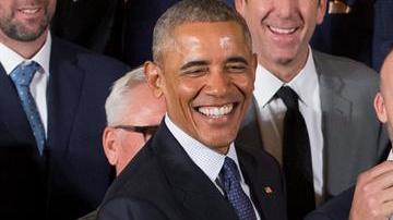 Barack Obama y los Cachorros de Chicago en la Casa Blanca.