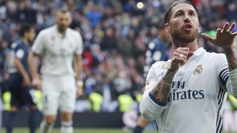 Sergio Ramos celebra sus goles