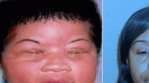 Kamiyah Mobleycuando era un bebé (izq.) y Gloria Williams, la mujer detenida.