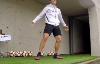 Cristiano Ronaldo ensaya con drones