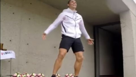 Cristiano Ronaldo ensaya con drones