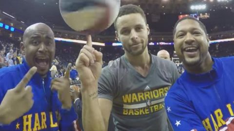 Stephen Curry y los Harlem Globetrotters.